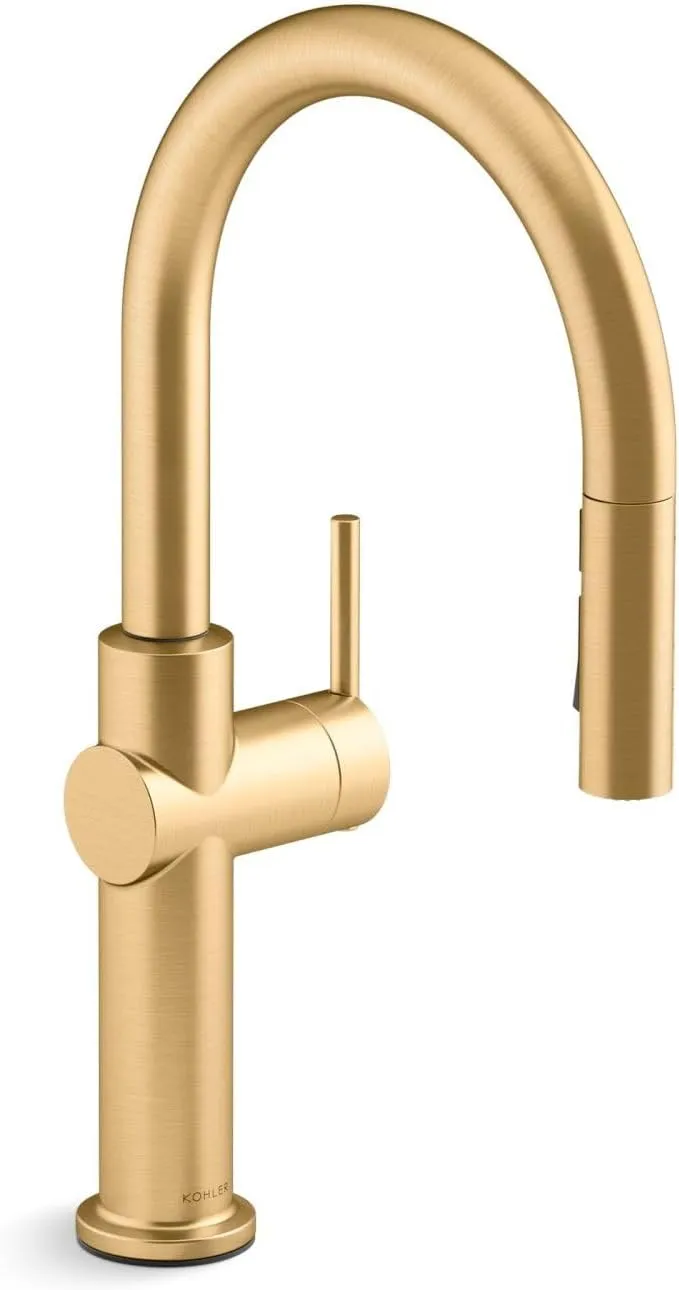 KOHLER 22972-2MB Crue Pull Down Kitchen Faucet, Pull-Down Sprayer, Vibrant Brushed Moderne Brass
