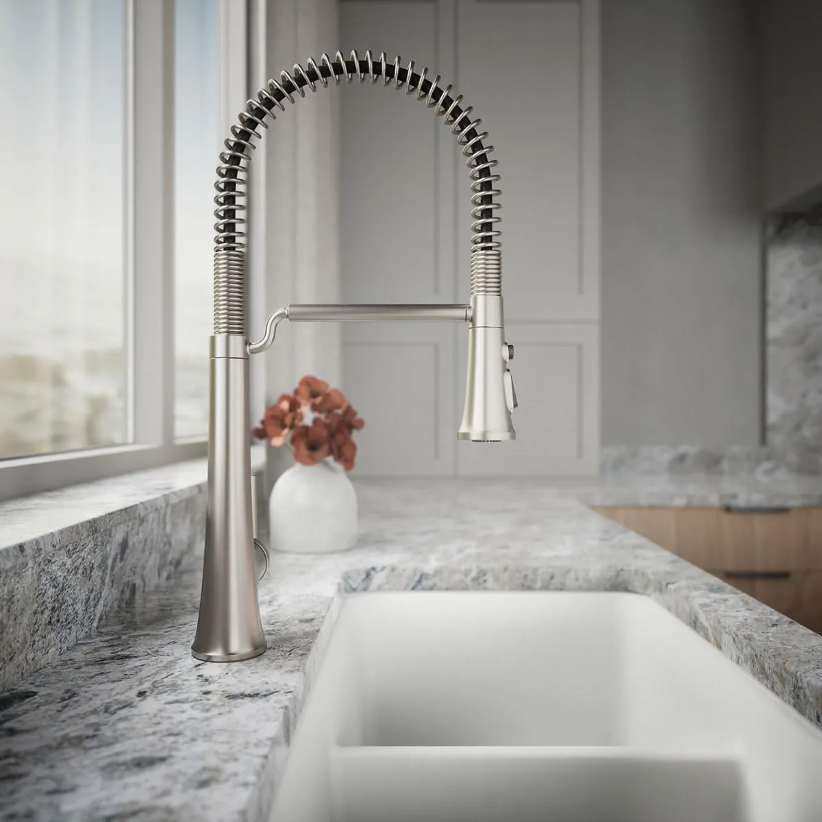 KOHLER 23765-VS Tone Semi Professional Kitchen Faucet, Vibrant Stainless