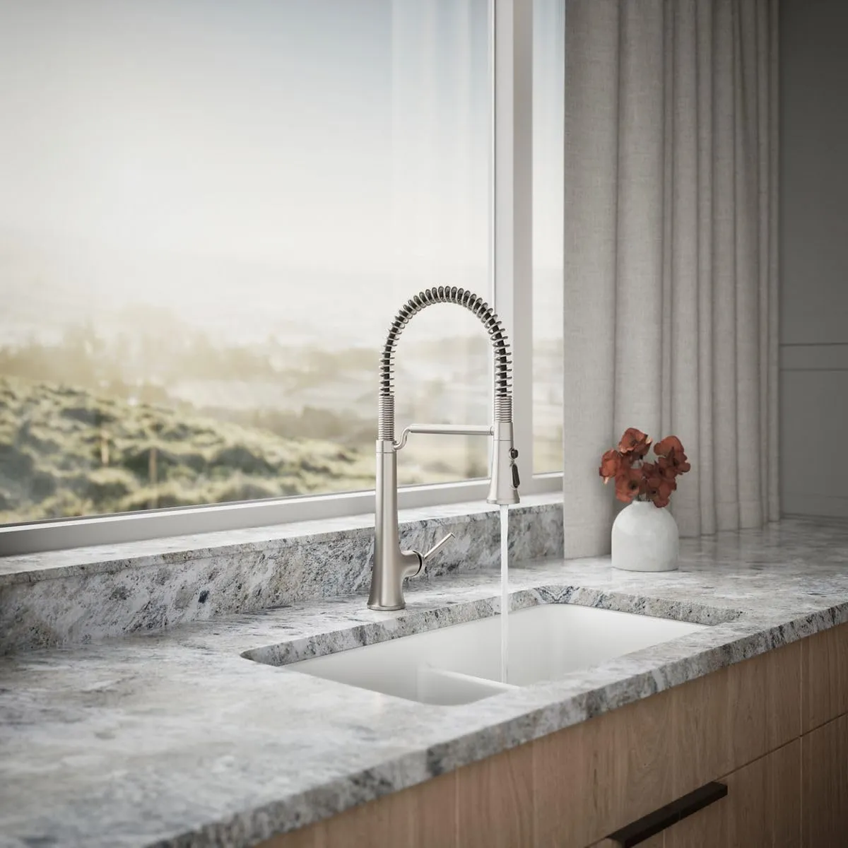 KOHLER 23765-VS Tone Semi Professional Kitchen Faucet, Vibrant Stainless