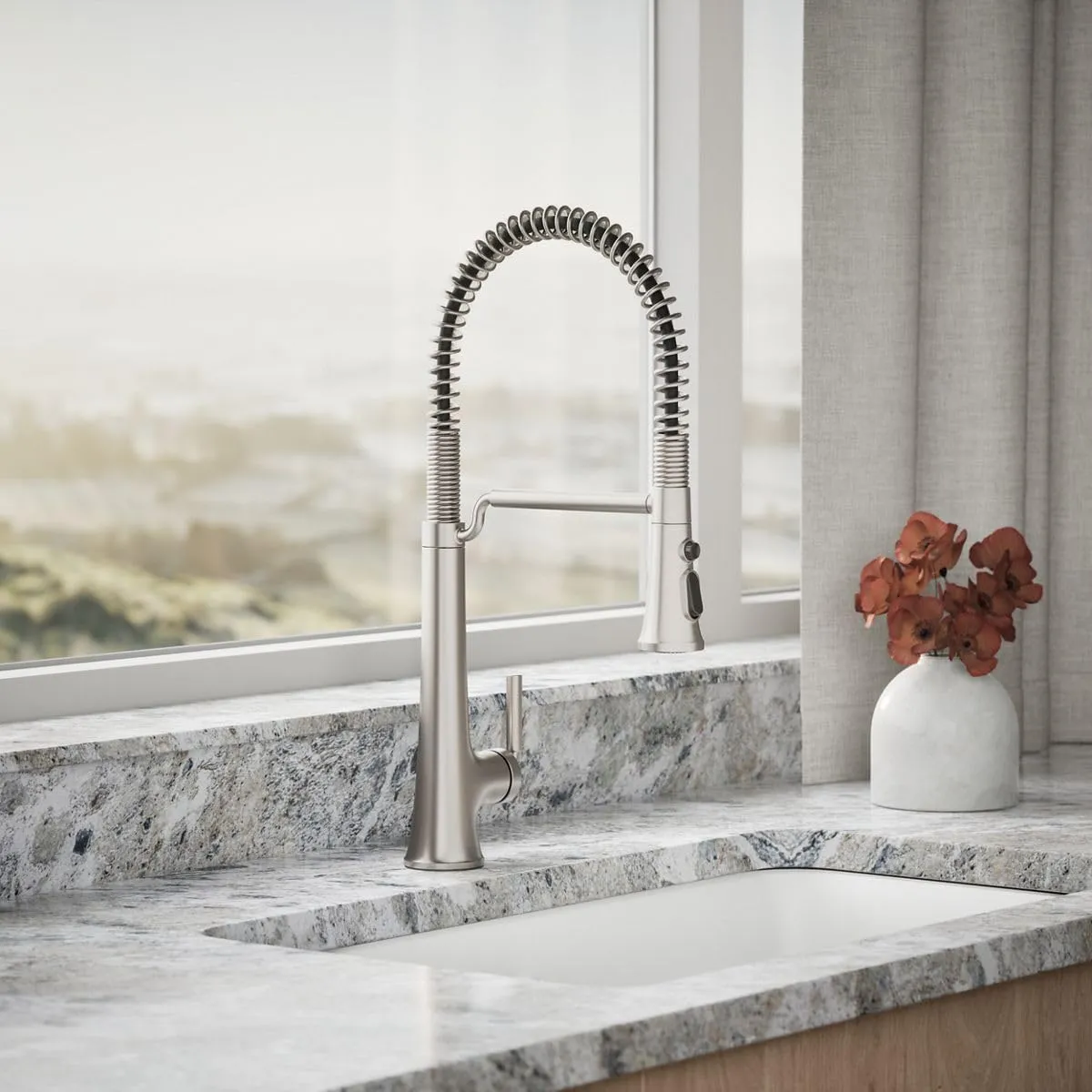 KOHLER 23765-VS Tone Semi Professional Kitchen Faucet, Vibrant Stainless