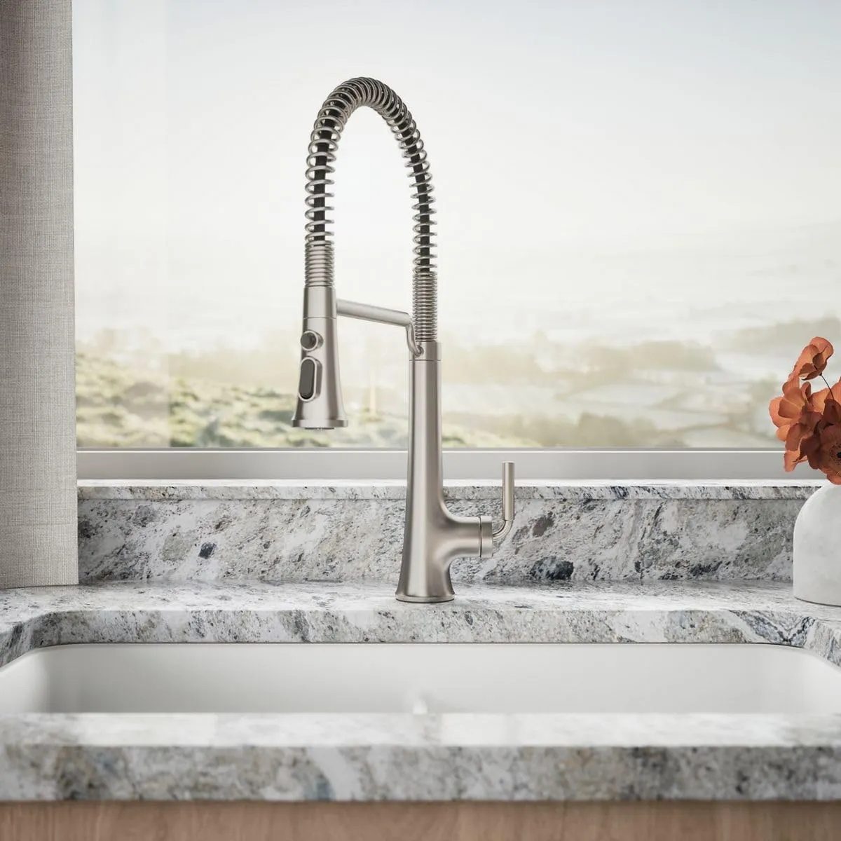 KOHLER 23765-VS Tone Semi Professional Kitchen Faucet, Vibrant Stainless