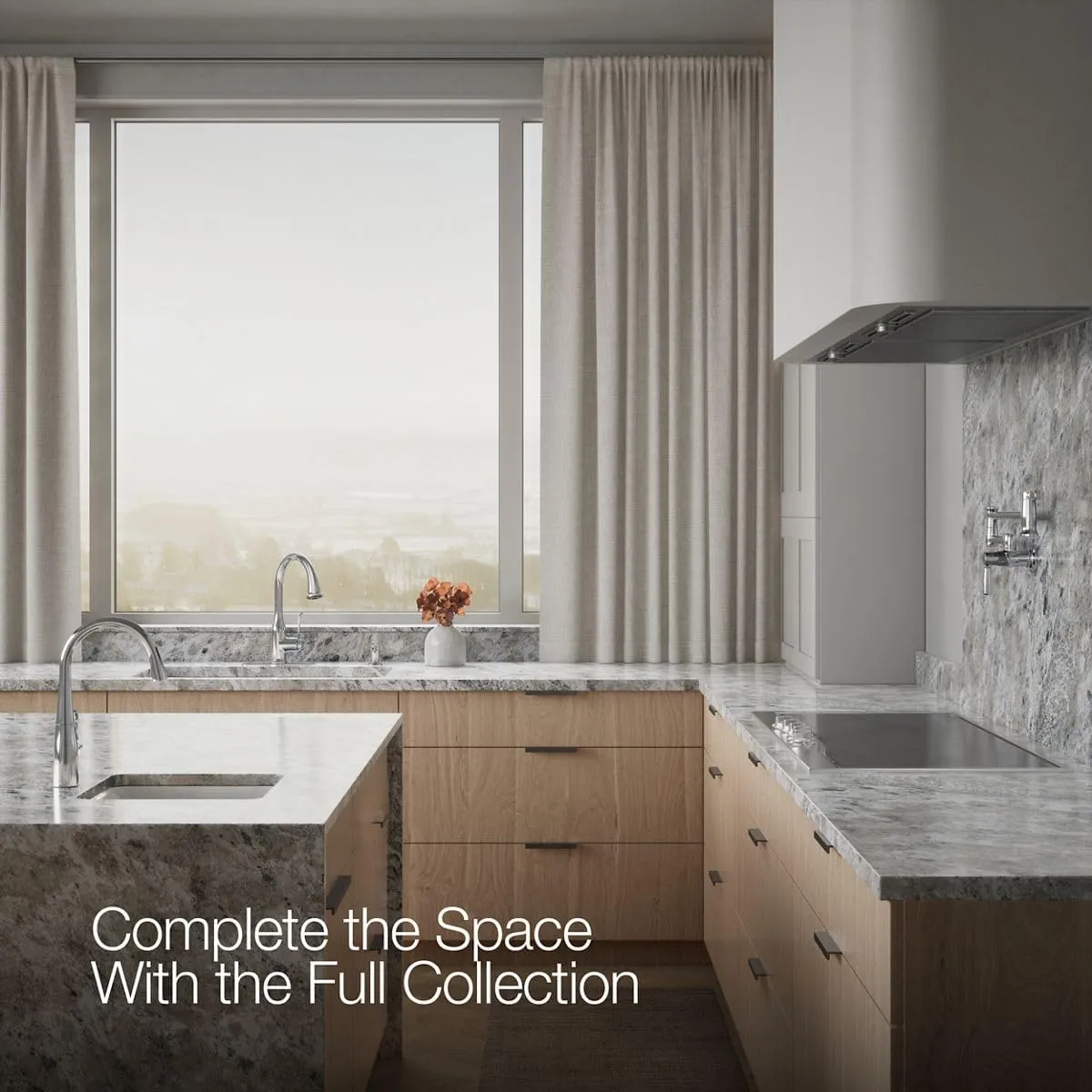 KOHLER K-REC23863-SD-CP Motif Kitchen Faucet with Pull Down Sprayer and Soap Dispenser, Kitchen Sink Faucet in Polished Chrome