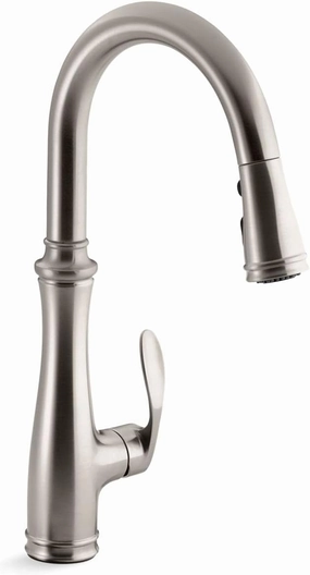 KOHLER Bellera Pull Down Kitchen Faucet, Kitchen Sink Faucet with Pull Down Sprayer, 3-Spray Faucet, Vibrant Stainless, K-560-VS