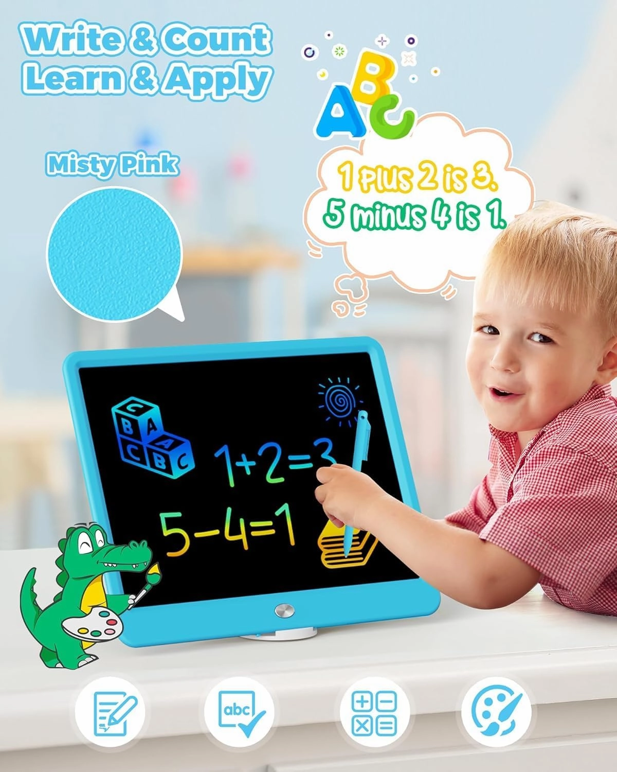 KOKODI LCD Writing Tablet, 12 Inch Colorful Toddler Doodle Board Drawing Tablet, Erasable Reusable Electronic Drawing Pads, Educational and Learning Toy for 3-6 Years Old Boy and Girls