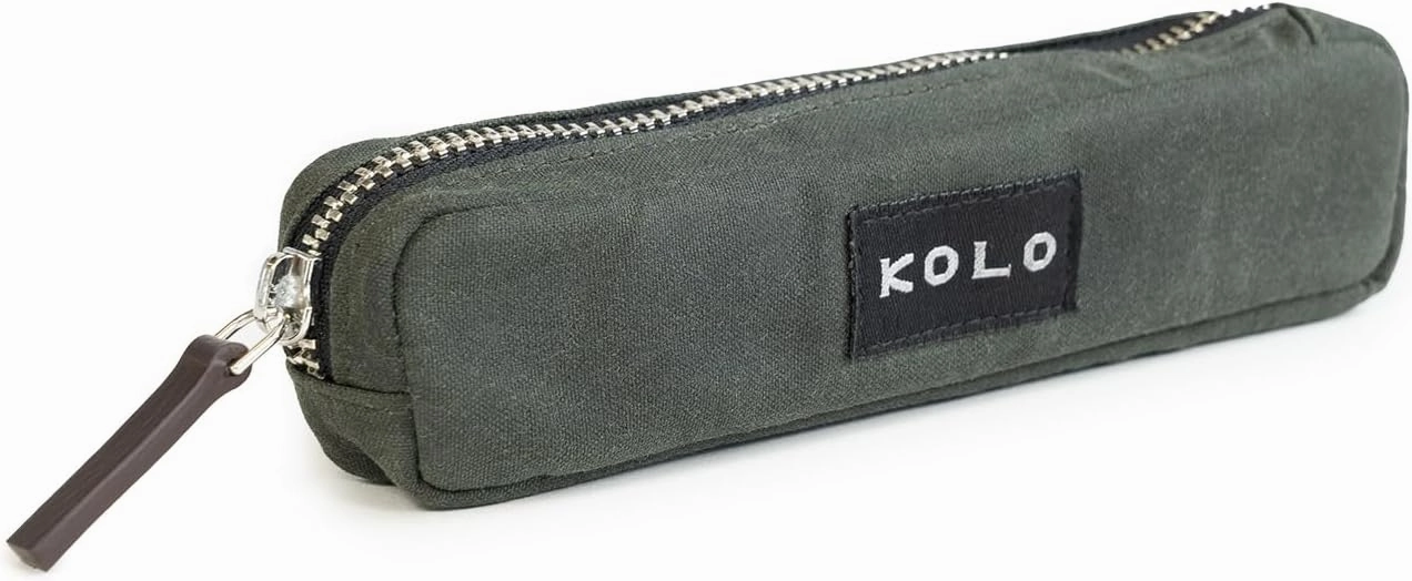 Kolo Parker Mini Pen, Pencil and Marker Case, Compact and Lightweight, Waxed Canvas, Sage