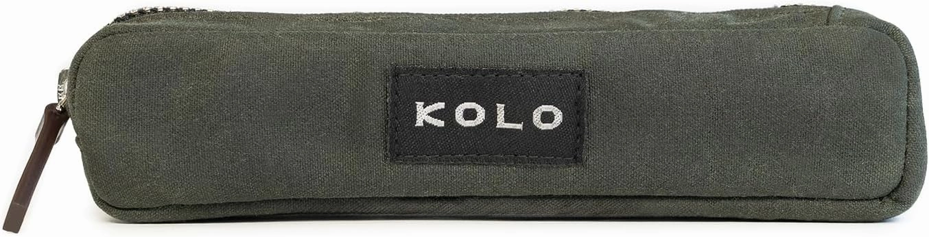 Kolo Parker Mini Pen, Pencil and Marker Case, Compact and Lightweight, Waxed Canvas, Sage