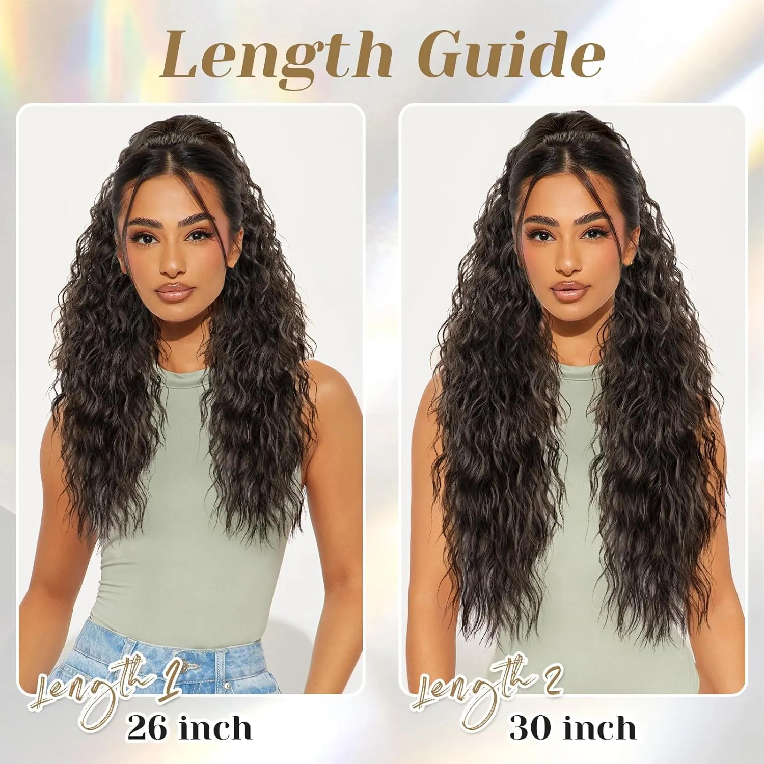 KooKaStyle Ponytail Extension 26 Inch Drawstring Pony Tails Hair Extensions for Women Long Curly Brunette Brown Ponytail Synthetic Hairpieces for Daily Use
