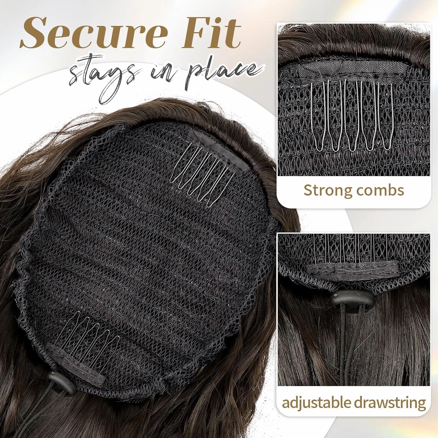 KooKaStyle Ponytail Extension 30 Inch Drawstring Ponytail Hair Extensions for Women Long Curly Black Brown Clip in Ponytail Synthetic Hairpieces for Daily Use