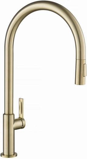 KRAUS Oletto High-Arc Single Handle Pull-Down Kitchen Sink Faucets in Spot Free Antique Champagne Bronze, Kitchen Faucets with Pull Down Sprayer, KPF-2821SFACB