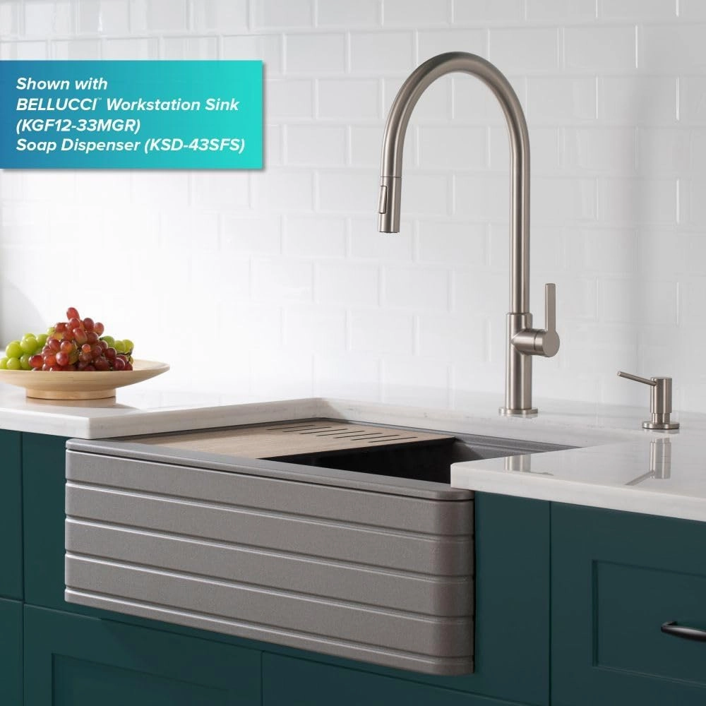 KRAUS Oletto High-Arc Single Handle Pull-Down Kitchen Sink Faucets in Spot Free Stainless Steel, Kitchen Faucets with Pull Down Sprayer, KPF-2821SFS