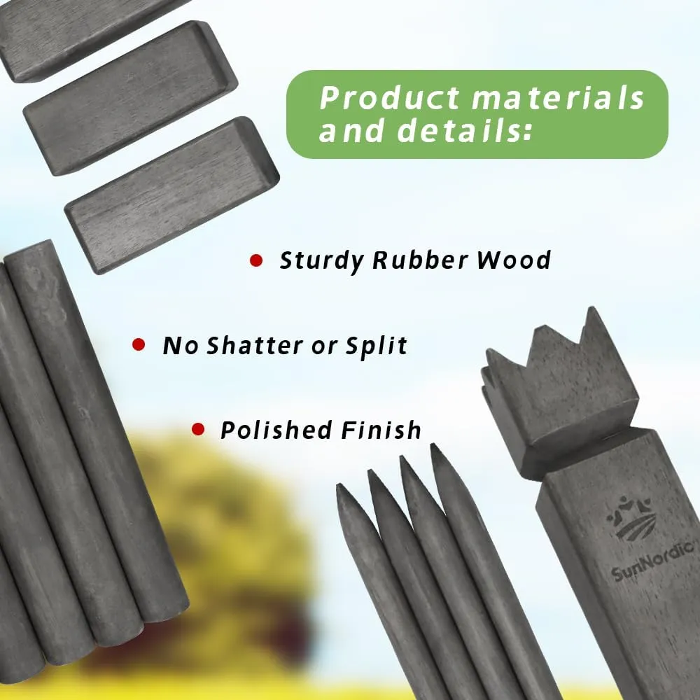 Kubb Yard Game Set, Garden Rubber Wood Outdoor Tossing Game with Canvas Carry Bag, Giant Viking Outdoor Chess Game for Kids, Adults & Backyard Lawn