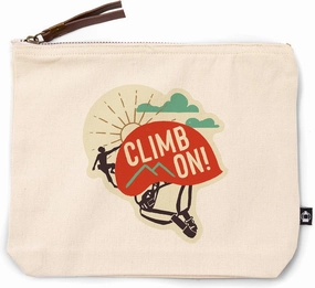 Lantern Press Climbing, Climb On, 100% Cotton Zipper Pouch, Travel Accessory, Go Bag