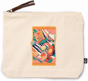 Lantern Press Florida, Beach Bliss Collection, Beach Towel, 100% Cotton Zipper Pouch, Travel Accessory, Go Bag