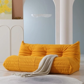 Lazy Floor Sofa, Fireside Chair,Teddy Velvet Sofa Bean Bag Couch, Lounge Accent Chair for Living Room Corner Bedroom Salon Office-3 Seater