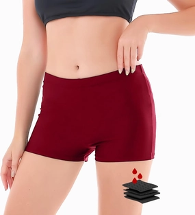Leakproof Period Swimwear Boy Shorts for Women & Teen Girls - Swim Confidently with Absorbent Menstrual Swim Bottoms