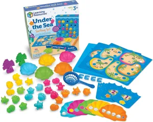 Learning Resouces Under The Sea Sorting Set, Toddler Activities, Educational Toys Set, Color Teaching Toys, 44 Pieces, Age 3 