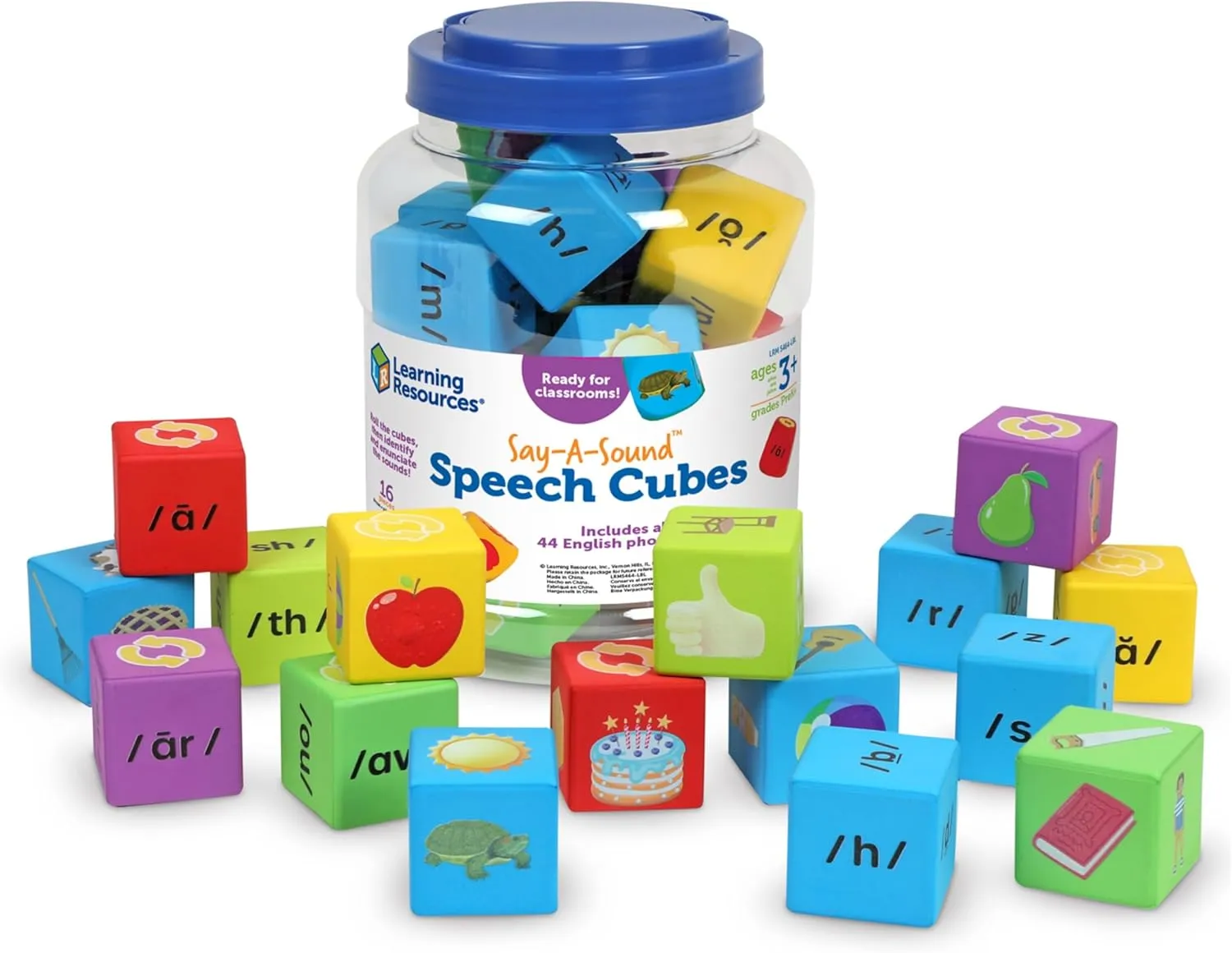 Learning Resources Say-a-Sound™ Speech Cubes, Preschool Learning Activities, ABC Flash Cards, Speech Therapy Toys, Gifts for Kids, Ages 3 , 16 Pieces