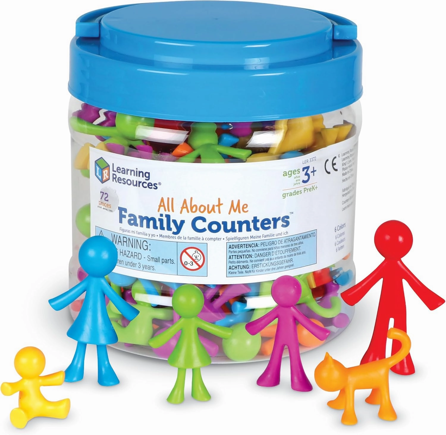 Learning Resources All About Me Family Counters, Set of 72, Ages 3 , SEL, Sensory Skills,Color Recognition