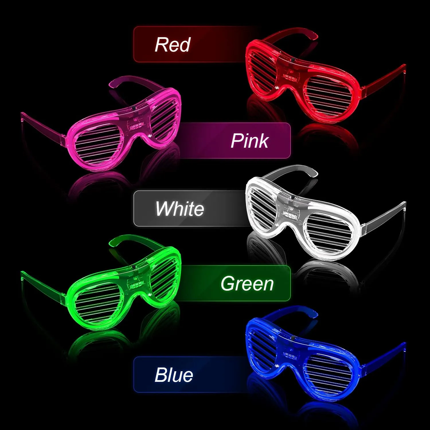 LED Glasses Neon glow in the dark party supplies Favor for Kids Adult Glow sticks Light Up Glasses 15/24/30 Pack