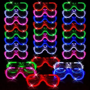 LED Glasses Neon glow in the dark party supplies Favor for Kids Adult Glow sticks Light Up Glasses 15/24/30 Pack