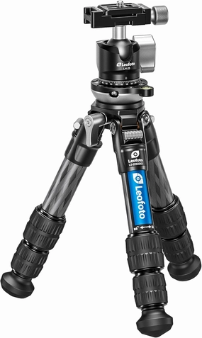 Leofoto LS-223CEXX Tabletop Tripod w/Built-in Leveling Head, Ranger Series, Carbon Fiber, 3 Leg Sections, Lightweight, Ball Head Optional (LS-223CEXX LH-25)