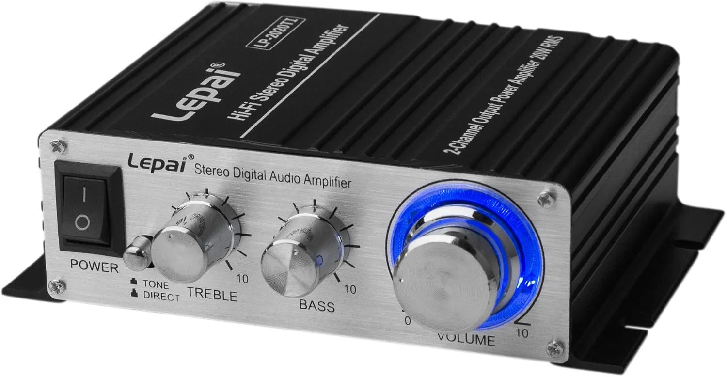 Lepai LP-2020TI Hi-Fi Mini Class D Stereo Amplifier - 20W Max at 4 Ohms, 12W Max at 8 Ohms, Digital Audio Solution with Power Supply