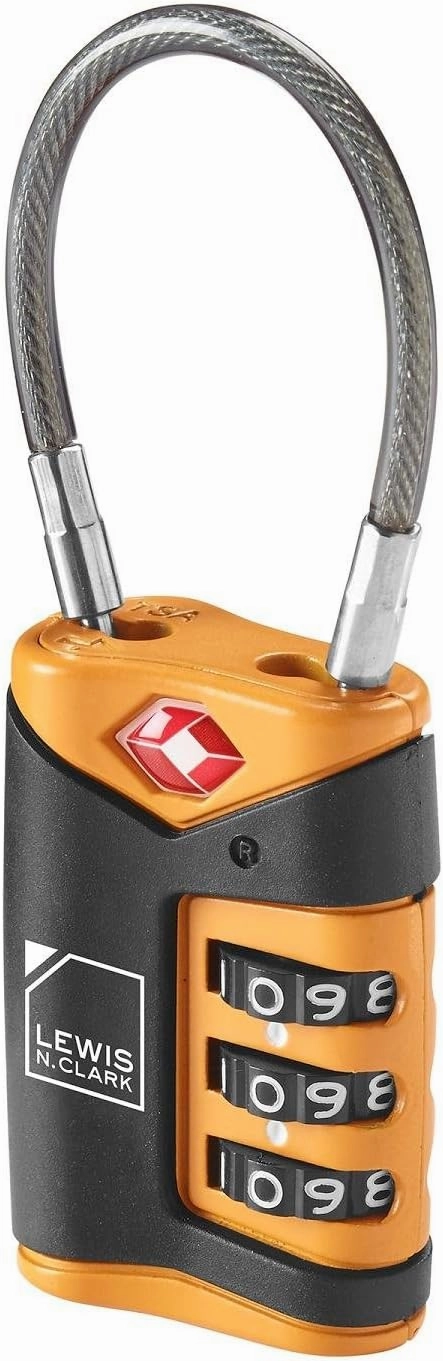 Lewis N. Clark TSA Cable Lock 2 Pack, Orange