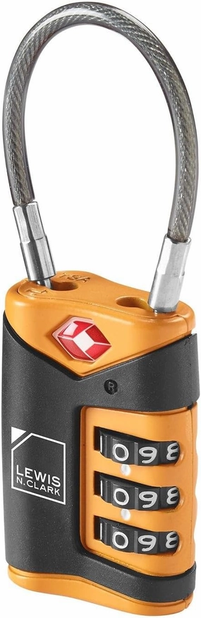 Lewis N. Clark TSA Cable Lock 2 Pack, Orange