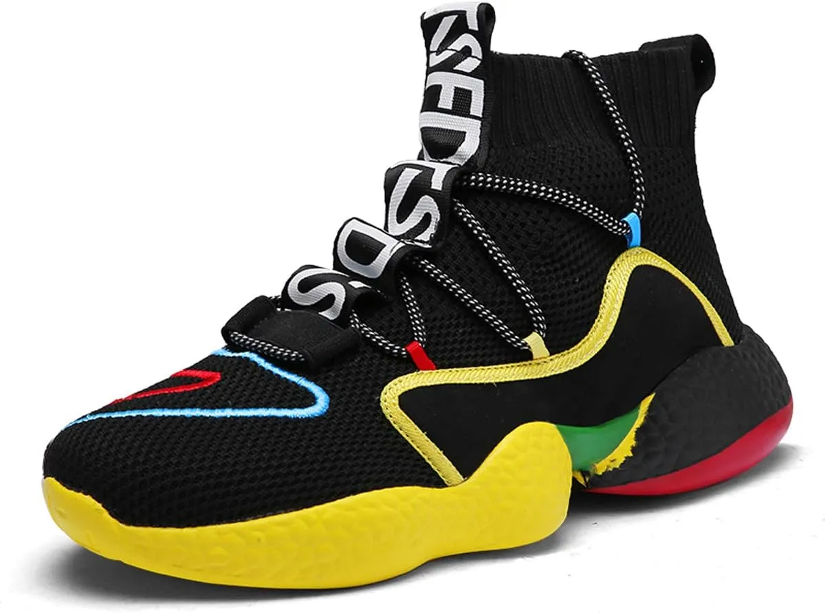 LIBINXIF Women's Men's Upper Light Breathable Fashion Non-Slip Sneakers Comfortable Walking Shoes Couple Shoes Sock Shoes Running Shoes Trainers Shoes Large Shoes