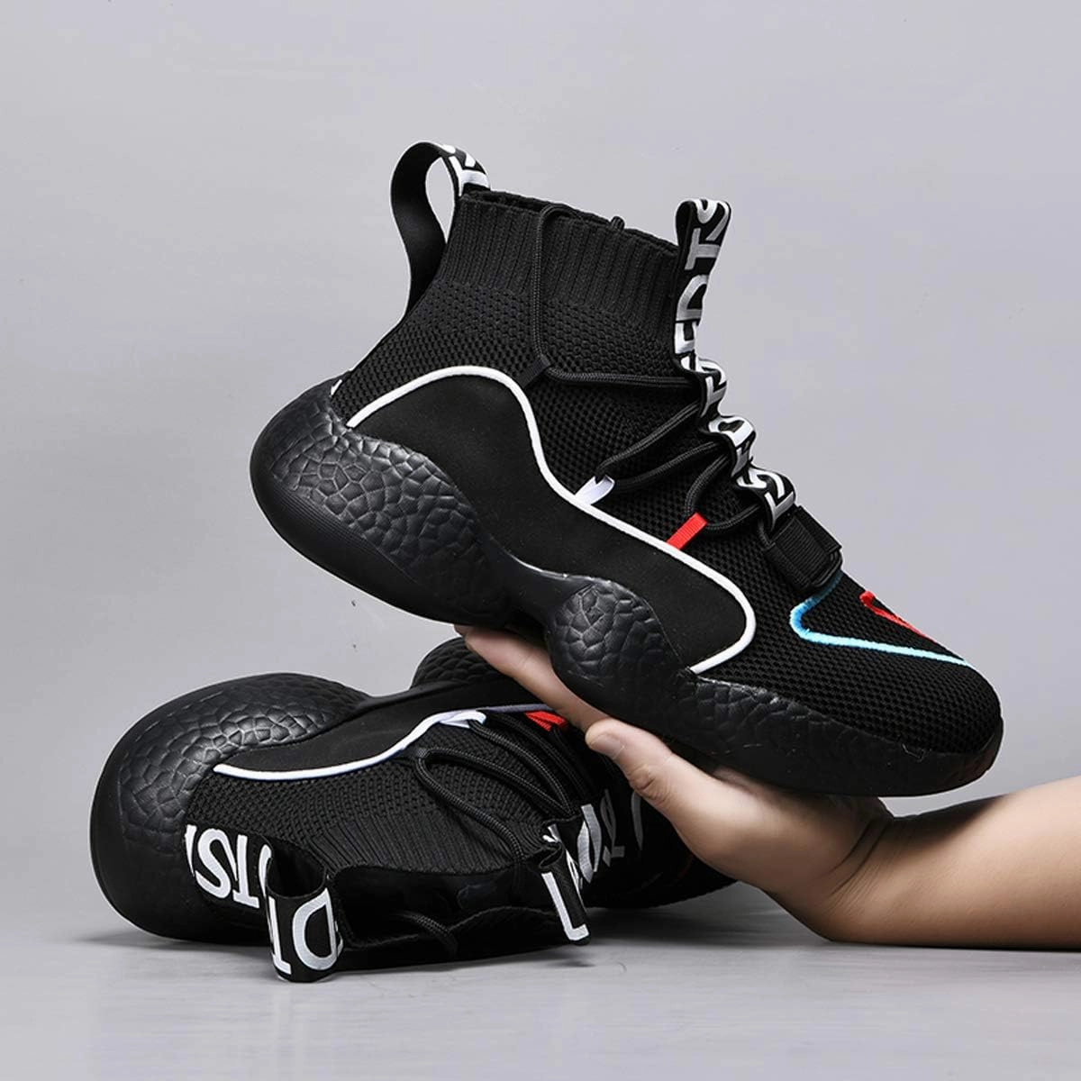 LIBINXIF Women's Men's Upper Light Breathable Fashion Non-Slip Sneakers Comfortable Walking Shoes Couple Shoes Sock Shoes Running Shoes Trainers Shoes Large Shoes
