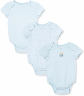 Little Me Clothes for Baby 3-Pack 100% Cotton Scratch Free Tag Bodysuits, Newborn to 9 Months