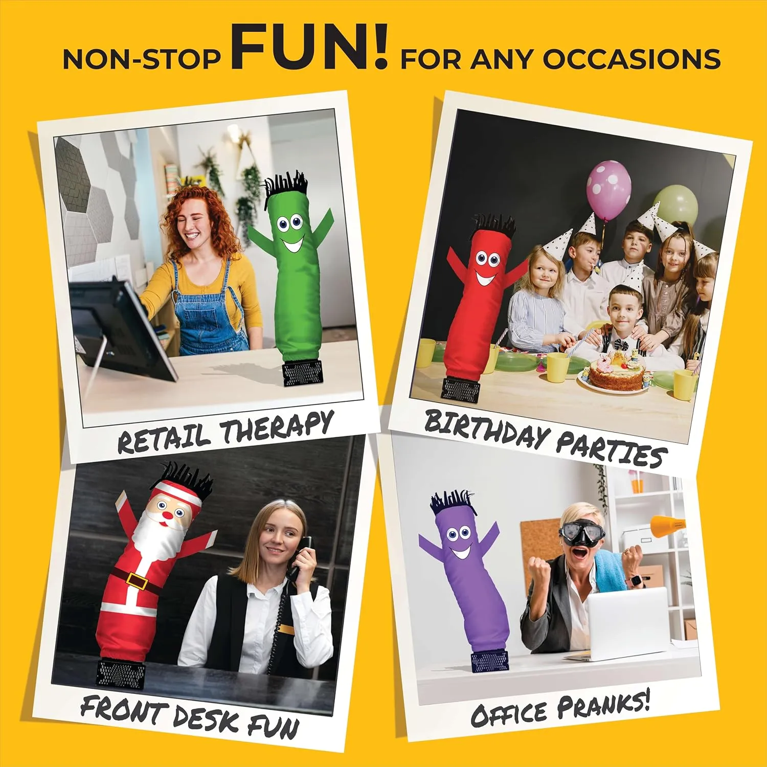 LookOurWay Air Dancers Mini Inflatable Tube Man Set - 29" Wacky Waving Inflatable Tube Guy with Blower for Desktop Advertising - Bald Eagle USA