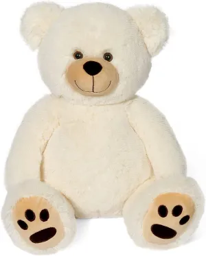 LotFancy Teddy Bear Stuffed Animals, 20 inch Cute Bear Plush Toy with Footprints, Plushies Gift for Kids Baby Toddlers on Baby Shower, Birthday, Christmas, Easter Decorations, Beige