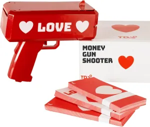 Love Blaster Money Gun – Shoots Heart-Shaped Bills – Fun Prop Gift for Parties, Weddings, TikToks & Gifts – Cash Cannon Style Shooter