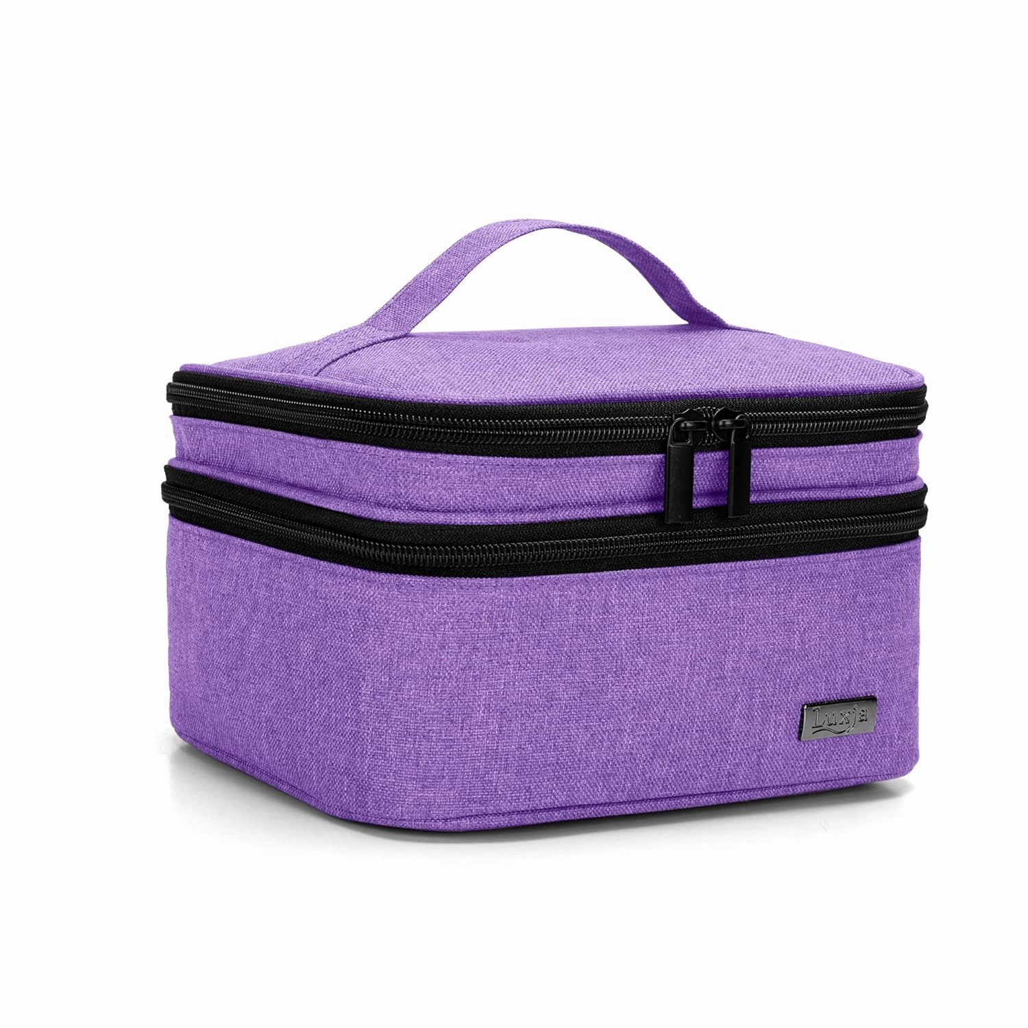 LUXJA Nail Polish Carrying Case - Holds 20 Bottles (15ml - 0.5 fl.oz), Portable Organizer Bag for Nail Polish and Manicure Set, Purple