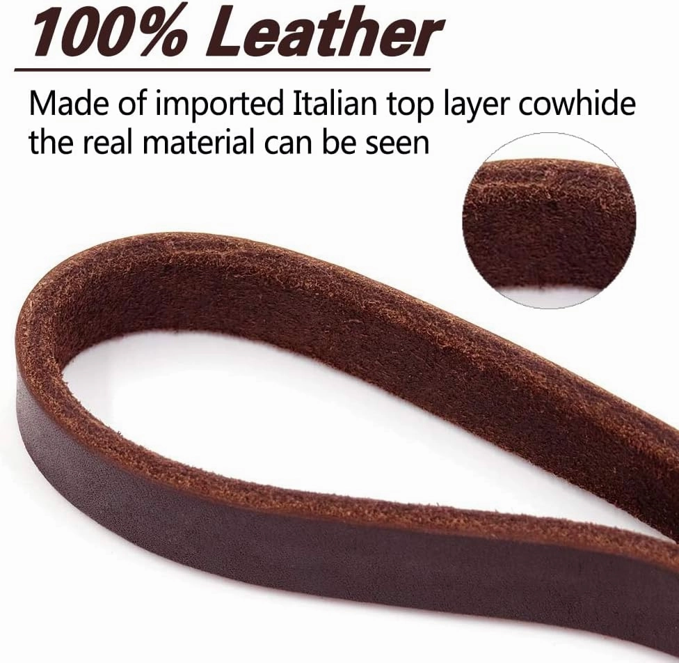 LWBMG Leather Dog Leash 6ft x 3/4 inch, Heavy Duty Genuine Leather Braided Dog Training Leash, Soft and Strong Pet Lead for Large, Medium, Small Dogs
