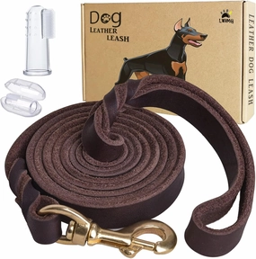 LWBMG Leather Dog Leash 6ft x 3/4 inch, Heavy Duty Genuine Leather Braided Dog Training Leash, Soft and Strong Pet Lead for Large, Medium, Small Dogs