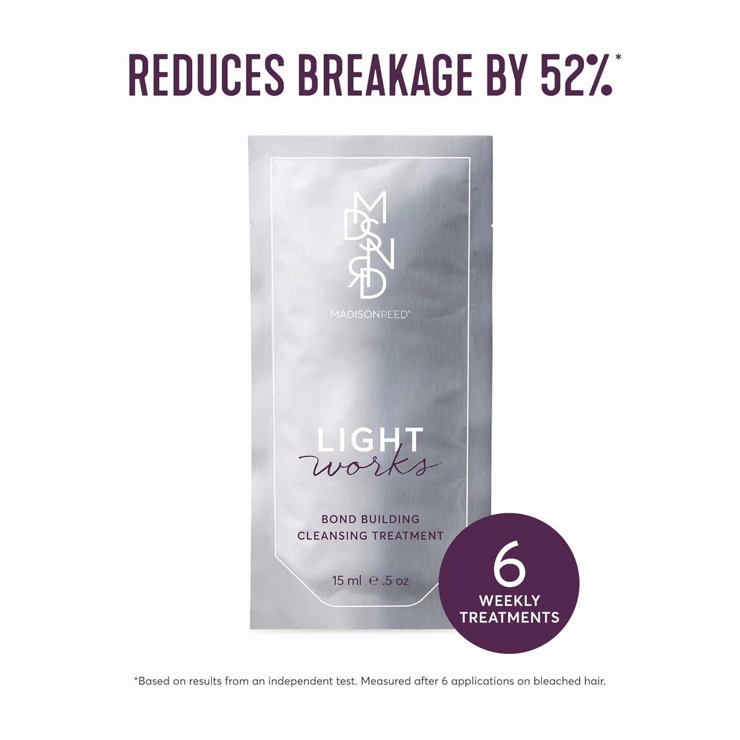 Madison Reed Light Works Bond Building Cleansing Treatment, Repair & Care For Highlighted Hair, Strengthens & Prevents Breakage, Keratin & Argan Oil, 6 Applications
