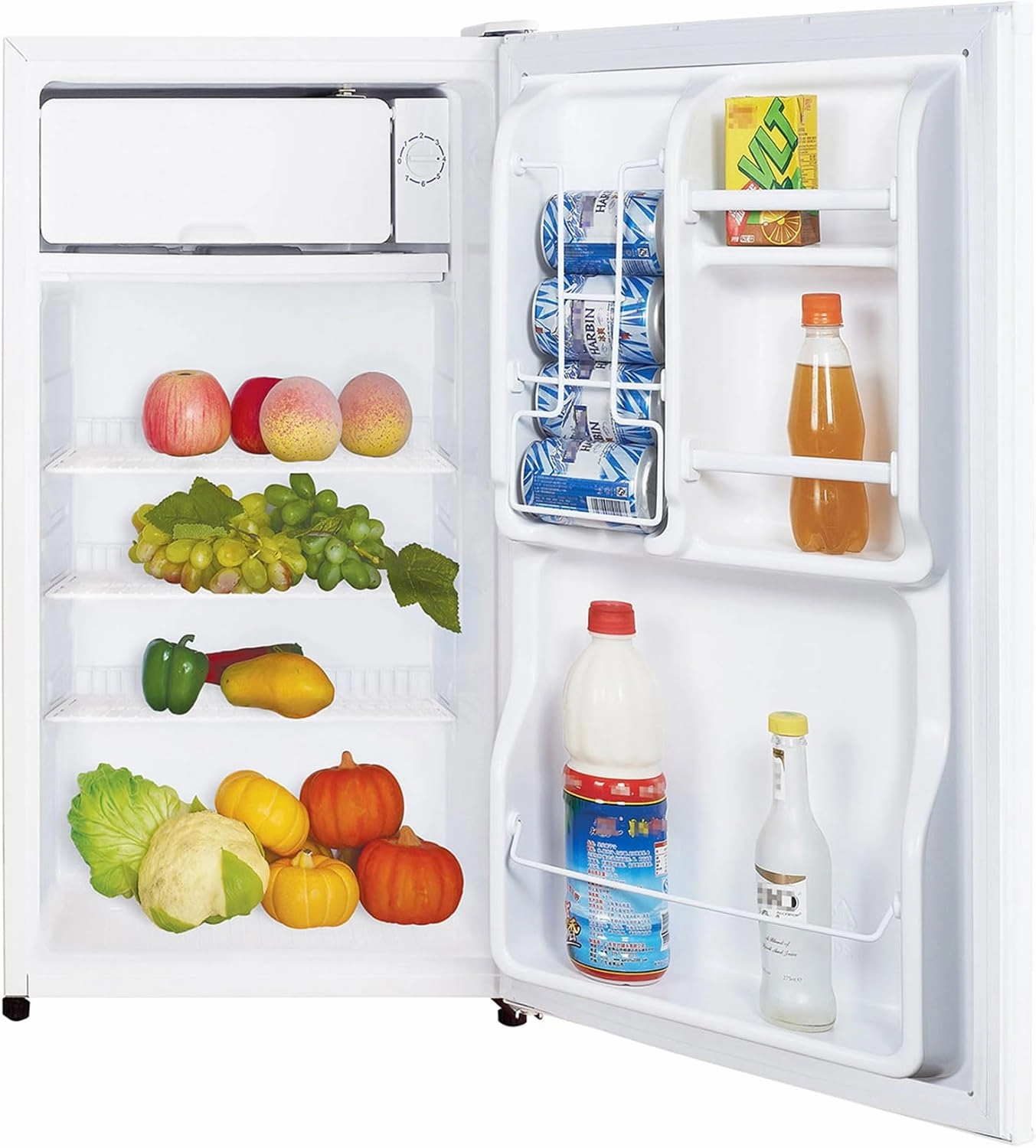 Magic Chef MCBR350W2 Compact Refrigerator with Manual Defrost, Small Refrigerator for Compact Spaces, 3.5 Cubic Feet, White