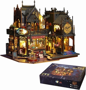 Magic Dollhouse DIY Miniature House Kit,Wooden Magic Shop Dolls House with Furniture, Magic Castle Puzzle Toy Creative Gift Kid Teen Birthday Christmas (Magic Store)