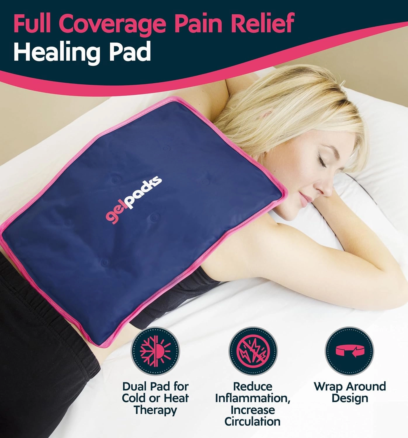 Magic Gel Reusable Large Ice Pack (15" x 11") - FSA HSA Eligible - Flexible & Reusable Gel Pack for Back, Hip, Knee, Leg, Lower Back