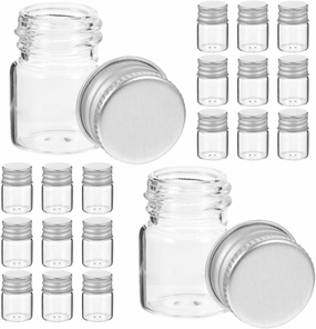 MAGICLULU 48pcs Glass Bottles Clear Vials with Screw Caps for Cosmetics Jewelry Storage DIY Projects Sample Creams Portable Reusable