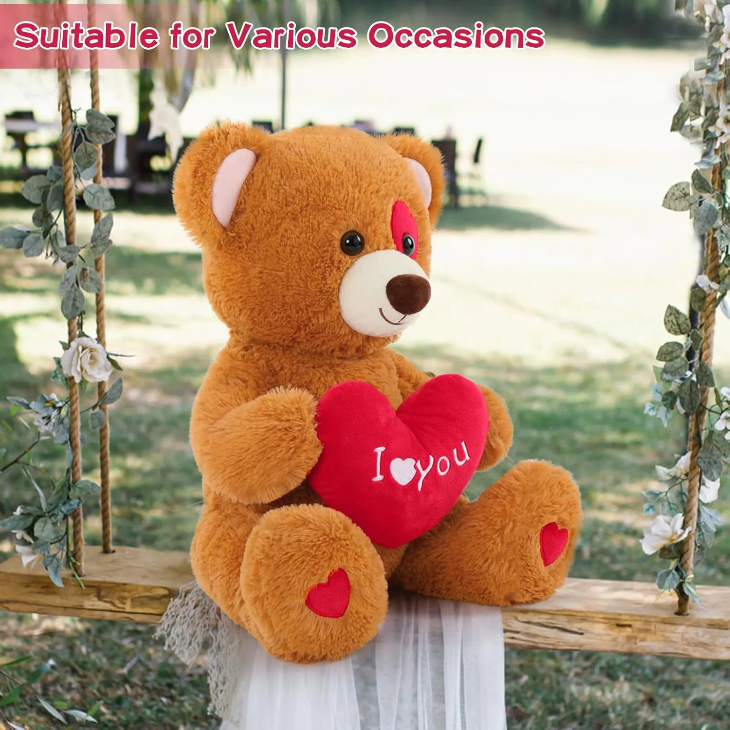 MaoGoLan I Love You Teddy Bear Plush Toy, 20” Bear Stuffed Animal with Red Heart Pillow for Valentine Day Sweet Romantic Anniversary Birthday for Her Him Girlfriend Boyfriend Kids Wife