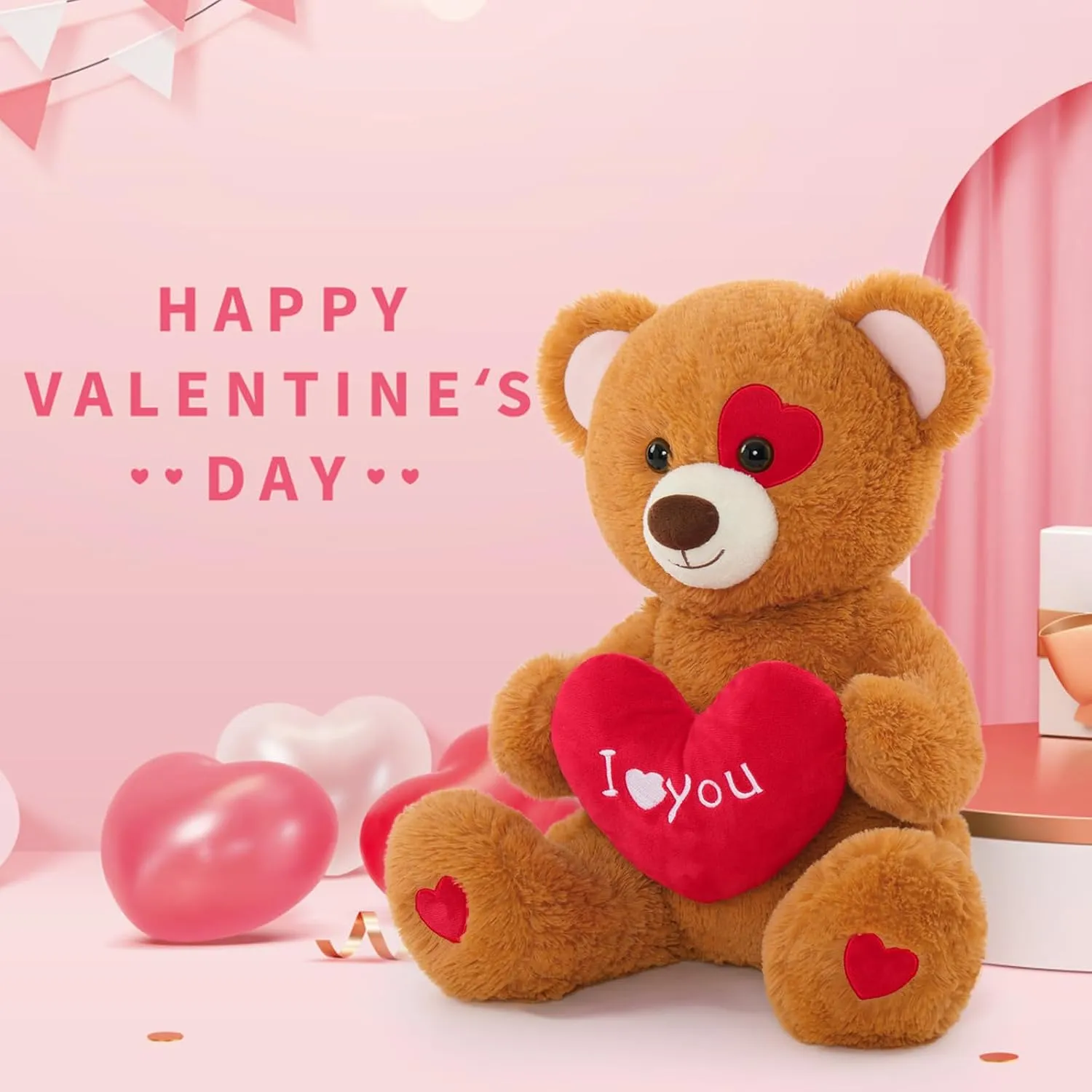 MaoGoLan I Love You Teddy Bear Plush Toy, 20” Bear Stuffed Animal with Red Heart Pillow for Valentine Day Sweet Romantic Anniversary Birthday for Her Him Girlfriend Boyfriend Kids Wife