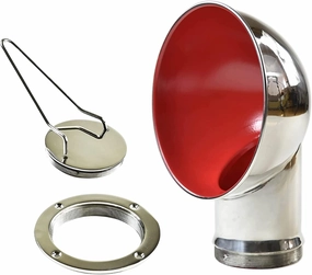 MARINE CITY 316 Grade Stainless Steel Round Cowl Vent and Round Inspection Deck Plate with Deck Plate Key for Marines