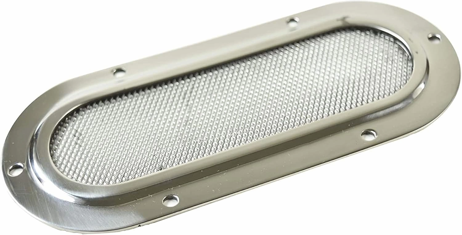 MARINE CITY Oval Intake Vent Cover 6-3/4 x 3-1/4 Inches – 316 Grade Stainless Steel, Durable, Polished, Corrosion-Resistant for Marine, Yacht, and Boat (Pack of 1)