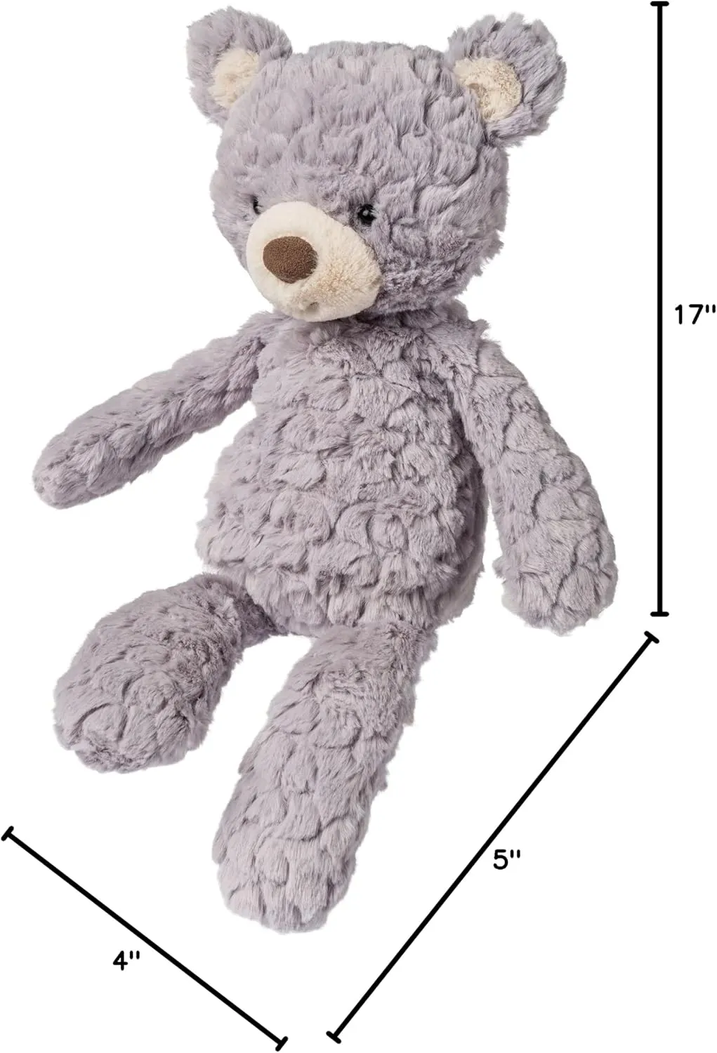 Mary Meyer Putty Stuffed Animal Soft Toy, 17-Inches, Medium Shadow Bear