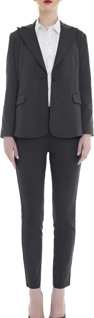 Marycrafts Women's Pant Suits Set – Professional Business Suiting Blazer and Pants 2 Piece Outfit