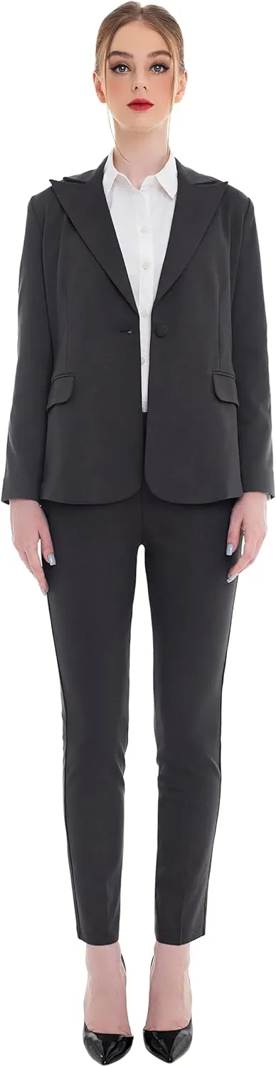 Marycrafts Women's Pant Suits Set – Professional Business Suiting Blazer and Pants 2 Piece Outfit