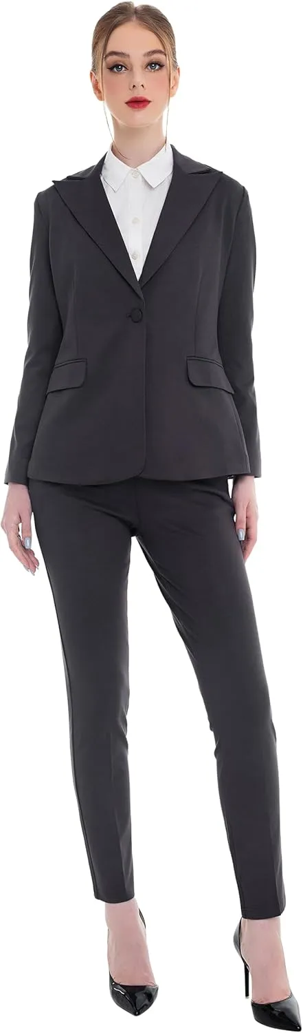 Marycrafts Women's Pant Suits Set – Professional Business Suiting Blazer and Pants 2 Piece Outfit